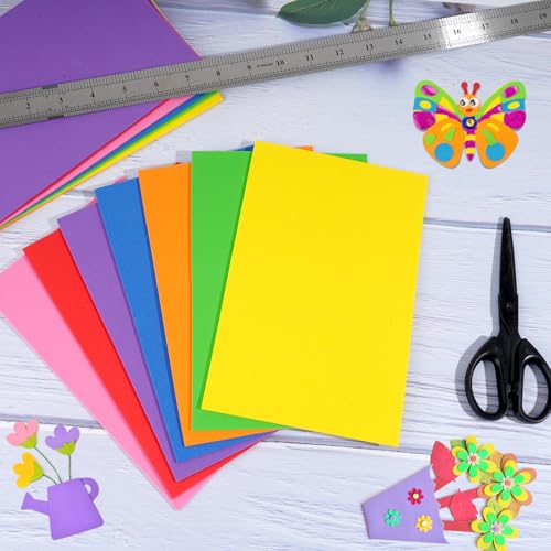 18 Sheets EVA Foam Sheets, 9 Colors 5.5 x 8.5 Inch 2mm Craft Foam | 9 Vibrant Colors. Soft EVA Material. Easy Cutting. Flexible DIY Crafting. Multiple Creative Uses. School Project Essential.