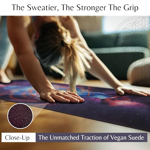 HIGHTOP Yoga Mat with Strap Non-Slip 6mm Thick, Premium Suede & TPE Water Flow Design (72”x24”) Yoga, Hot Yoga, Pilates and Sweaty Workout