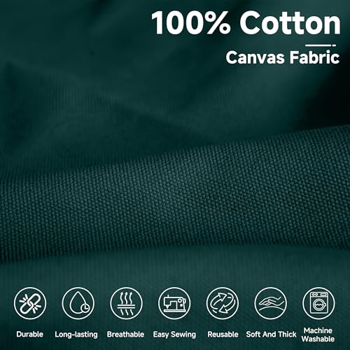 Simple&Opulence 100% Cotton Canvas Fabric 10oz. 59 Inch by The Yard, Nature Duck Fabric Textile Medium Weight for Painting, Sewing, Crafts, Embroidery, Bag, Handmade Home Decor(2 Yards, Forest Green) - color: Forest Green, size: 2 Yards