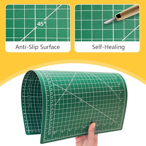 5 Packs Self Healing Cutting Mat Bulk 12"x18" Rotary Cutting Sewing Mats A3 | Cutting Board for Fabric Crafting Sewing Scrapbooking Quilting, Precision Cutting, Double Sided 5-Ply