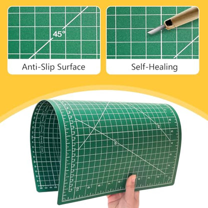 5 Packs Self Healing Cutting Mat Bulk 12"x18" Rotary Cutting Sewing Mats A3 | Cutting Board for Fabric Crafting Sewing Scrapbooking Quilting, Precision Cutting, Double Sided 5-Ply
