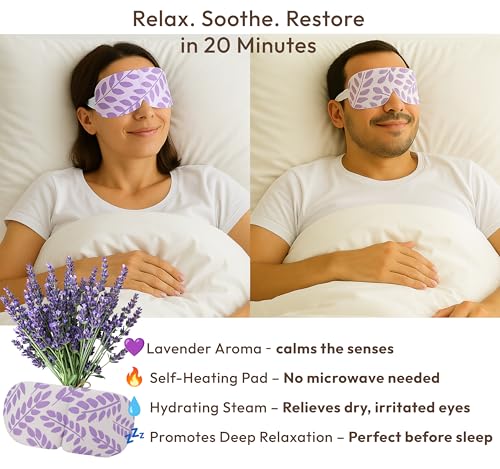 Premium, Advanced Acupressure Mat & Pillow Set with Hot/Cold Gel Pack (Natural Linen) + Lavender Self‑Heating Steam Eye Mask for Pain Relief, Sleep Aid & Recovery