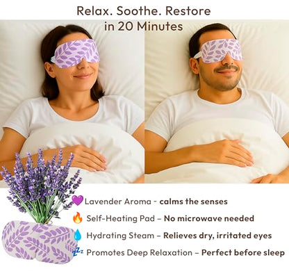 Premium, Advanced Acupressure Mat & Pillow Set with Hot/Cold Gel Pack (Natural Linen) + Lavender Self‑Heating Steam Eye Mask for Pain Relief, Sleep Aid & Recovery