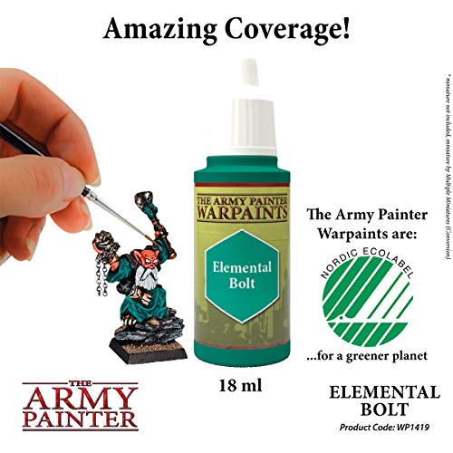 The Army Painter Elemental Bolt Warpaint - Acrylic Non-Toxic Heavily Pigmented Water Based Paint for Tabletop Roleplaying, Boardgames, and Wargames Miniature Model Painting,W60 x L72,WP1419 - color: Elemental Bolt