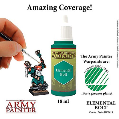 The Army Painter Elemental Bolt Warpaint - Acrylic Non-Toxic Heavily Pigmented Water Based Paint for Tabletop Roleplaying, Boardgames, and Wargames Miniature Model Painting,W60 x L72,WP1419 - color: Elemental Bolt