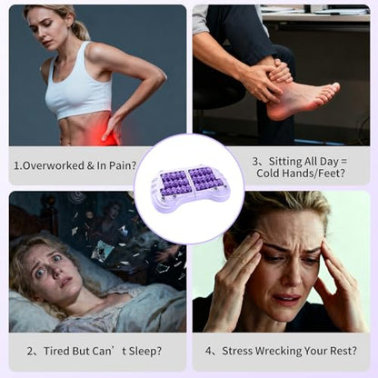 Foot Massager for Plantar Fasciitis Relief, Foot Roller with Massage Ball,Neuropathy Pain Relief Foot Massage,Gift for Adult (Includes Reflexology Chart)