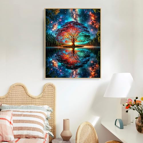 Paint by Numbers Kit for Adults, Tree of Life Acrylic Canvas Painting Set | 16x20 Inch, DIY Number Painting Craft Kit for Adults Beginners, Home Wall Decor, Stress Relief Relaxing Hobby Gift - color: BOP1PNP01