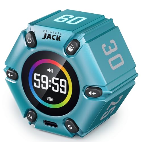 Smart FILP Pomodoro Timer 3/5/10/25/30/60min Preset, Silent & Sound Alarm - color: Turquoise