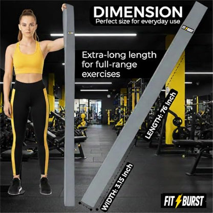 76-Inch Fabric Resistance Band for Full Body Workouts, Wide Non-Slip 120 LB - color: Gray
