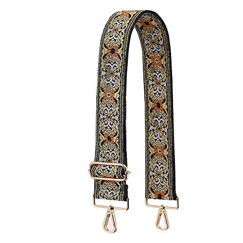 S-Jacorry Purse Strap Replacement Crossbody Wide Shoulder Strap Adjustable Canvas Straps Handbag Strap Replacement Belts - color: Gold Buckel-931