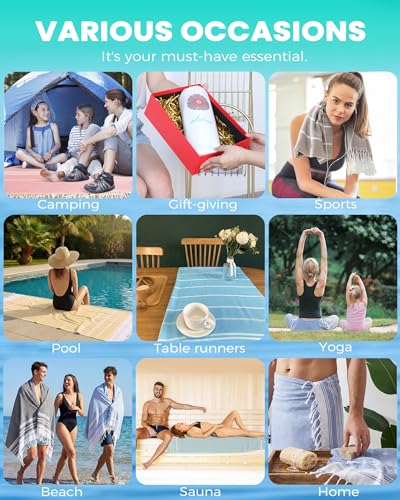 Antfuny 6 Packs Turkish Beach Towels Oversized Swim Set Bulk Quick Dry Bath Pool XL Big Blanket Adult Travel Essentials Cruise Accessories Sand Free Extra Large Must Have Clearance Vacation Stuff - color: Multi Rhomboic, size: 72 x 36 inch