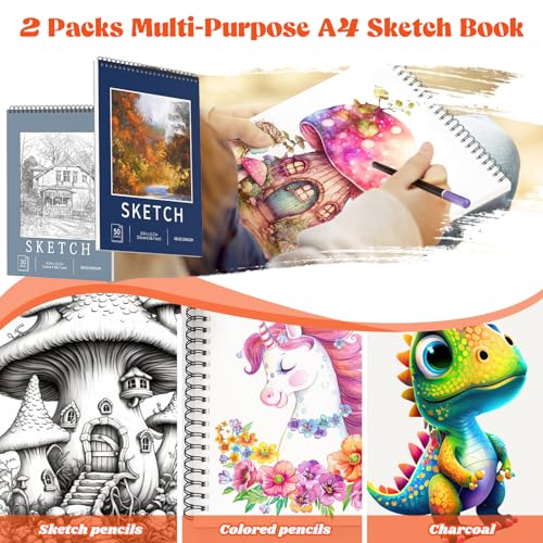 Hapikalor 156-Pack Art Kit Drawing Set with 2 Sketch Book, Crayons, Colored Pencils, Arts and Crafts Art Supplies | Crayons, Arts and Crafts Art Supplies
