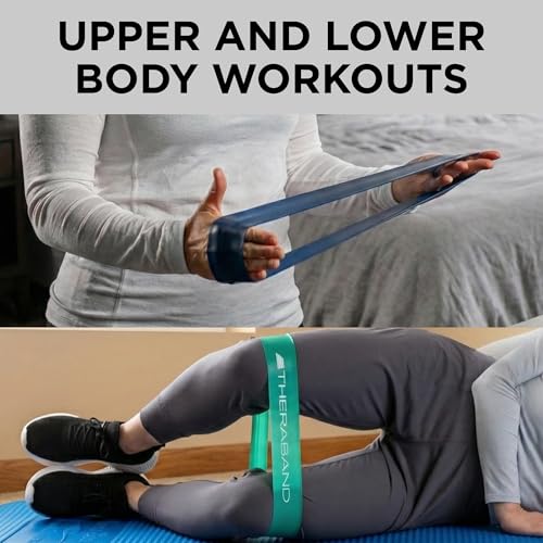 THERABAND Resistance Band Loop, Exercise, Workout, Physical Therapy - color: Yellow/Red/Green/Blue, size: 8 inch