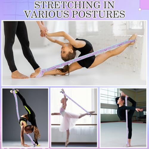 Stretch Strap for Kids Elastic Gymnastic Stretching Ballet Dance Band with 8 Loops Adjustable Exercise Training Resistance Strap for Children Stuff Pilates Latin Yoga Equipment - color: Purple