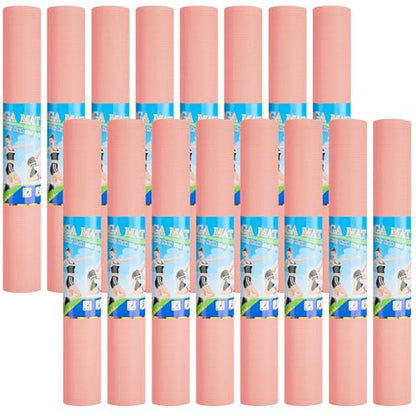 Funtery 3 mm Thin Yoga Mats Bulk, 68 x 24 Inches Lightweight PVC Exercise Mats Non Slip Workout Fitness Pads for Yoga Pilates Stretching Classes Gym Home Studio - color: Rose