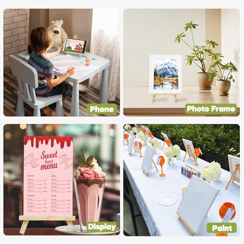 Conda 36 Pack 9 Inch Mini Wooden Display Easels, A-Shaped Mini Easel Stand for Small Painting, Painting Party Easel for DIY Crafts, Photos, Gift, Decoration - style: 36 Pcs