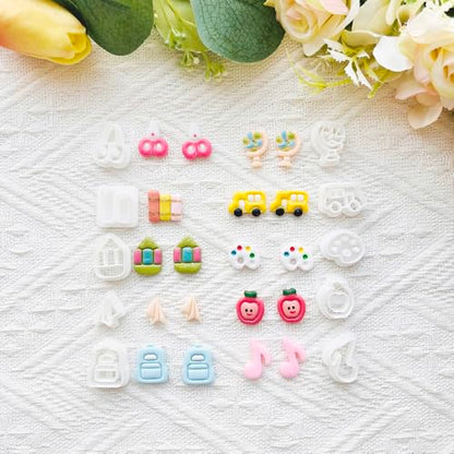 Daily Icon Polymer Clay Cutters Set – Molds, Clay Cutters for Polymer Clay, Clay Earring Tools - color: N color