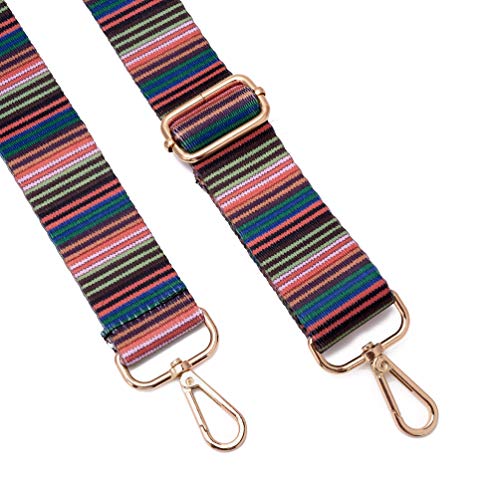 ZOOEASS Wide Shoulder Strap Adjustable Replacement Belt Crossbody Canvas Bag Handbag - color: Color Bar, size: Wide: 1.4"(3.5cm)