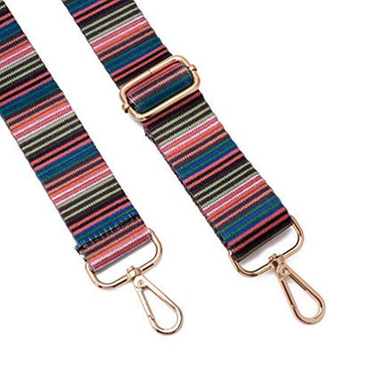 ZOOEASS Wide Shoulder Strap Adjustable Replacement Belt Crossbody Canvas Bag Handbag - color: Color Bar, size: Wide: 1.4"(3.5cm)