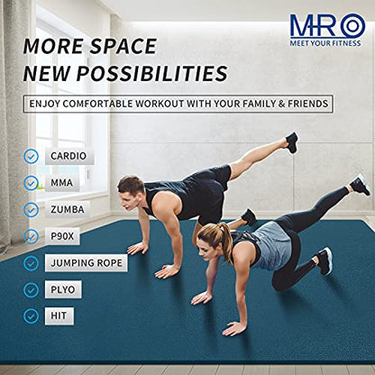 MRO Extra Large Exercise Mat 8'x4.5'/7'x4.5'/6'x4.5'(7mm) - color: blue, size: 8*4.5 FT