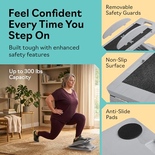 Slant Boards for Exercise, Wooden Slant Board, Calf Stretch Board with 7 Incline Angles, Velour Board, Balance Board & Calf Stretcher, Portable Incline Board for Physical Therapy, Ankle Mobility, Heel & Knees - color: Gray