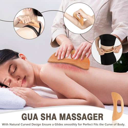KintKita Wood Therapy Massage Tools 4-in-1, Wooden Lymphatic Drainage Massager Body Cellulite Remover, Professional Maderoterapia Kit Cellulite Massager for Body Sculpting,Contouring,Relief Muscle - style: 4 IN 1 Maderoterapia Kits