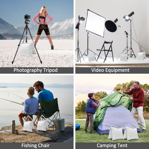 4-Pack White Sandbag Weight Bag for Light Stand Photography Video Equipment - color: White