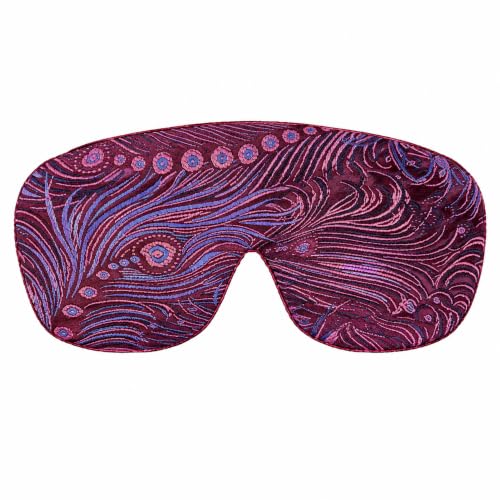 Handmade Opulence Yoga Eye Pillow - Weighted Flaxseed Fill, Unscented, Satin & Velvet, Adjustable Strap - Ideal for Meditation & Restful Sleep - Violet Peacock - TEMF-VP - color: Violet Peacock