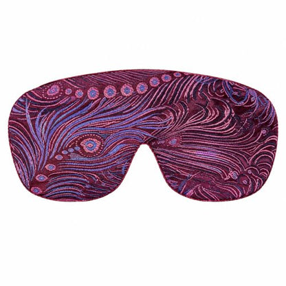 Handmade Opulence Yoga Eye Pillow - Weighted Flaxseed Fill, Unscented, Satin & Velvet, Adjustable Strap - Ideal for Meditation & Restful Sleep - Violet Peacock - TEMF-VP - color: Violet Peacock