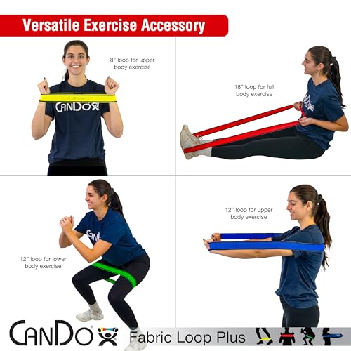 CanDo Fabric Loop Plus, Resistance Exerciser Loops, Set of 3 - size: 8", style: Medium to X-Heavy Strength