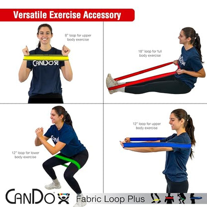 CanDo Fabric Loop Plus, Resistance Exerciser Loops, Set of 3 - size: 8", style: X-Light to Medium Strength
