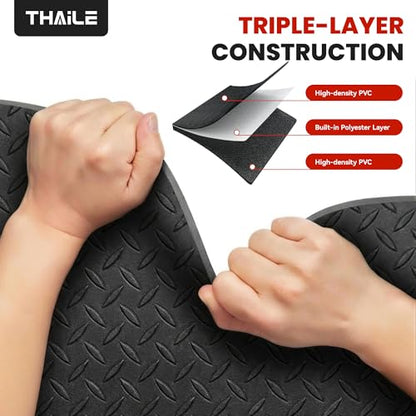 THAILE Large Exercise Mat, 7'x5'/6'x4'/8'x6'/10'x6', 8mm PVC Workout Mat - size: 55x24inch