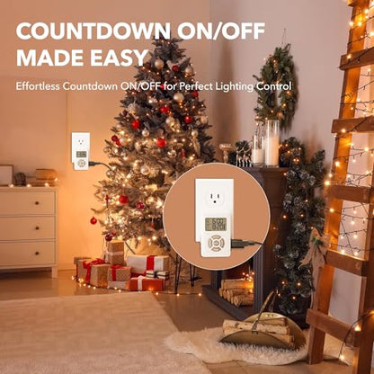 BN-LINK Digital Outlet Timer with Interval Repeat Cycle Indoor,24 Hour Programmable Outlet Timers for Electrical Outlet, Energy Saving 3 Prong Plug-in Outlet with Countdown On/Off,125V/15A/1875W - color: 24 Hour, Single Outlet, 1-pack