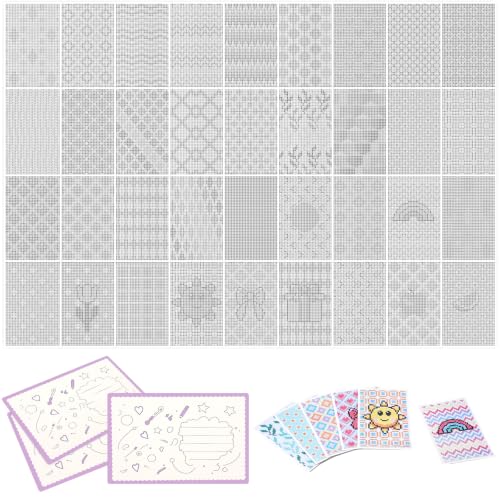 Dunzoom 36 Pcs DIY Diamond Art Cards for Bead 5 x 7 Inch Freestyle Blank Diamond Painting Canvas Postcard-style Diamonds Painting Greeting Cards Accessories for Adults Crafts Birthday Gifts(No Drills)