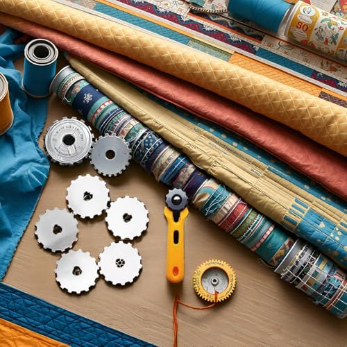 5Pcs Perforating Replacement Blades, Crochet Skip Blades Rotary Cutter Accessories for Crochet Projects Fleece and Scrapbooking (45mm)