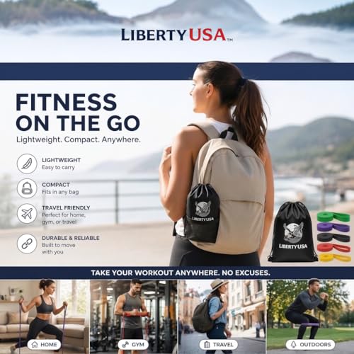 LibertyUSA Resistance Bands, Pull Up Assist Bands - Workout Bands for Strength Training, Exercise, Stretching, Physical Therapy, Fitness for Men & Women