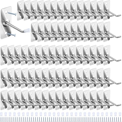 40 Pcs 2"/5CM Stainless Steel Wall Mounted Hooks with Protective Caps and Screws, Coat Bag Hat Utility Hook, Garage Tools Storage Organizer & Hanger for Office Kitchen Home Shop - size: 2" / 5cm