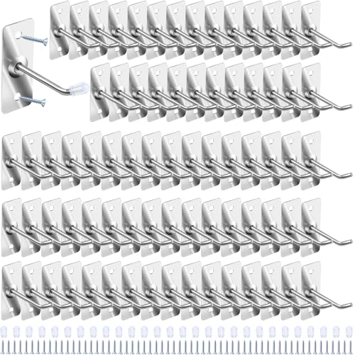 40 Pcs 2"/5CM Stainless Steel Wall Mounted Hooks with Protective Caps and Screws, Coat Bag Hat Utility Hook, Garage Tools Storage Organizer & Hanger for Office Kitchen Home Shop - size: 2" / 5cm