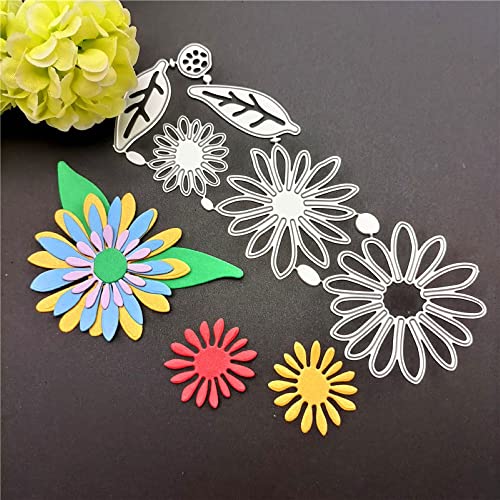 Flower Cutting Dies Metal Dies for Card Making Stamps Embossing Stencil Scrapbooking Album Paper DIY Crafts Decor (6 Pieces) - style: Flowers and leaves