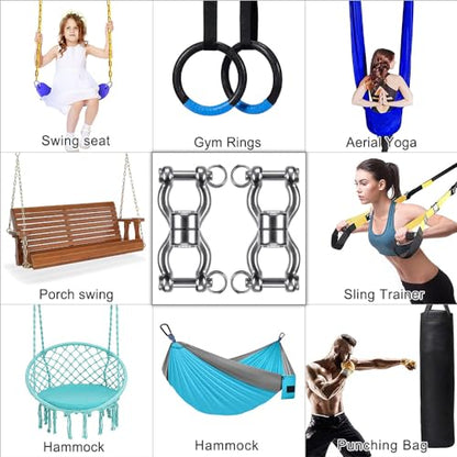 SELEWARE Heavy Duty Bearing Swing Swivel, 360° Rotation Hanging Accessory - color: Swivel - Style B, 2 Pack