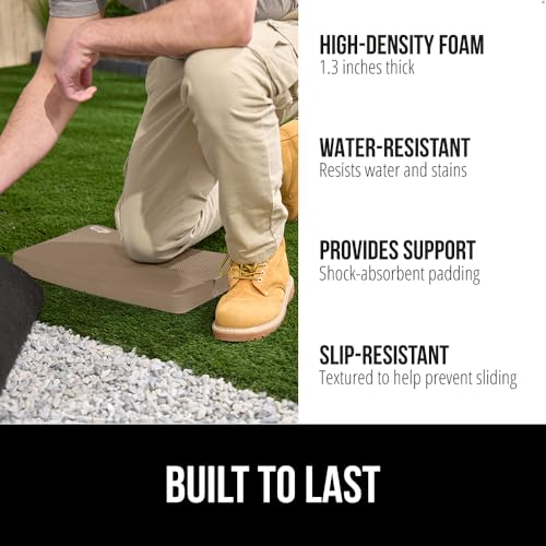 GORILLA GRIP® Extra Thick Foam Kneeling Pad for Gardening, 17.5x11 Beige - color: Beige
