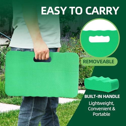 Ohuhu Premium Thick Kneeling Pad, 2-Pack Large Comfortable Gardening Knee Mat with 2 Different Surfaces, Extra Thick Knee Cushion Kneeler for Gardening, Work, Baby Bath, Exercise - color: Green