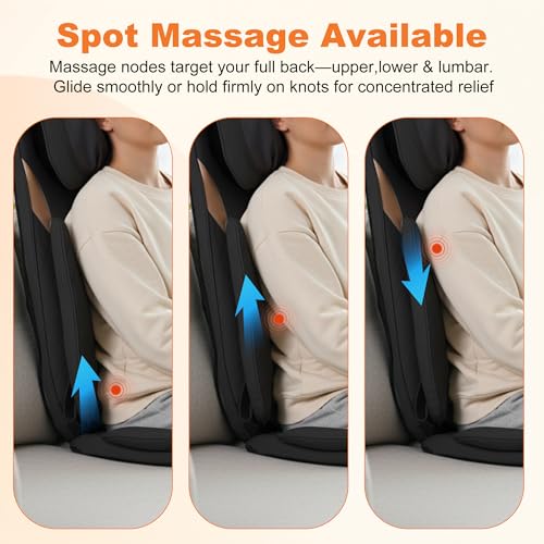 Shiatsu Neck and Back Massager, Rolling Up and Down Deep Tissue Pain Relief - color: Black