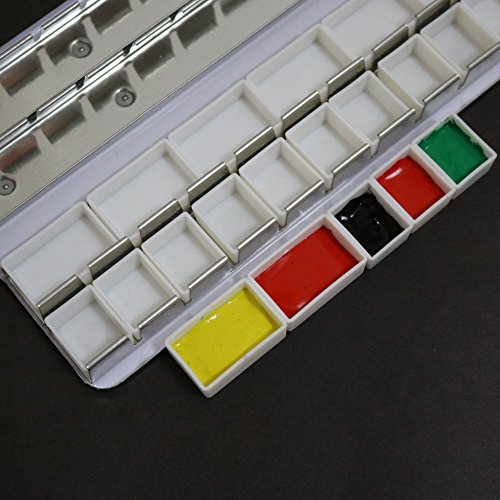 Empty Watercolor Pans, 20 Full (3ml) & 20 Half Pans (2ml) | Refillable Plastic Pans, White Paints Pans, Fits Metal Watercolor Tins, DIY Palettes, For Homemade Watercolors Soild Paints - style: 20Pcs Full Pans and 20Pcs Half Pans