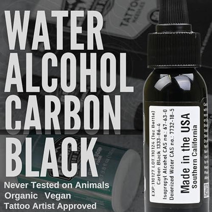 Element Tattoo Supply Black Tattoo Ink for Skin, 1oz Bottle | professional black ink for skin, smooth reliable flow, deep bold saturation, USA made, vegan formula, trusted by artists - size: 1oz