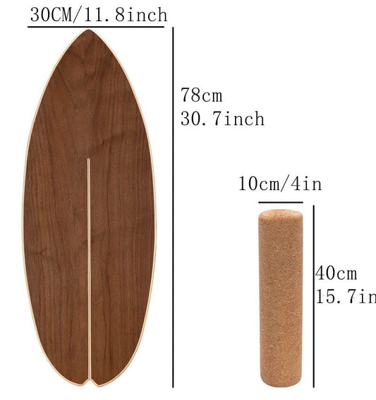 Balance Board Indoor Surfboard Surf Style Home Fitness with Wheel for Exercise, Athletic Training and Board Sports - Fun Workout Equipment For Balance, Stability and Improving Core Strength - color: primary
