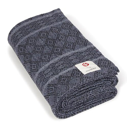 Manduka Yoga Cotton Blanket - Yoga Prop and Accessory, Roll, Fold, Stack to Support, Made of Cotton, 68 inch (172cm), Thunder Grey