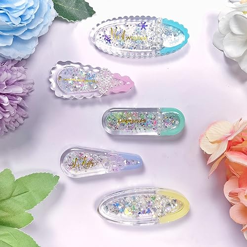 Hair Clips Resin Shaker Molds Set Barrette Pack of 12 Epoxy Silicone Trays Precision Tip Applicator Bottle Kit Bundle - color: Hair Clips Craft Pack of 12