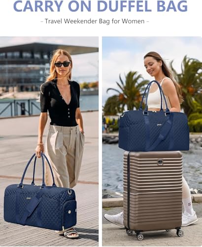Women Weekender Travel Duffle Bag: Travel Duffel Overnight Bags with Shoe Compartment Large Carry on Tote with Toiletry Bag Weekend Traveling Yoga Gym Hospital Bag for Women with Wet Pocket Blue - color: 05-Blue, size: X-Large