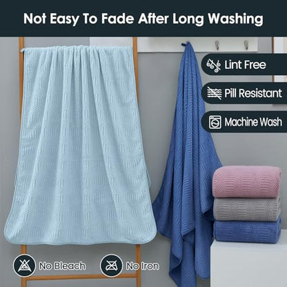 JML Microfiber Bath Towels, Navy, 30" x 60", 2 Pack - color: Diamond Cross Grid Navy, size: 2 Pack (30 in x 60 in)